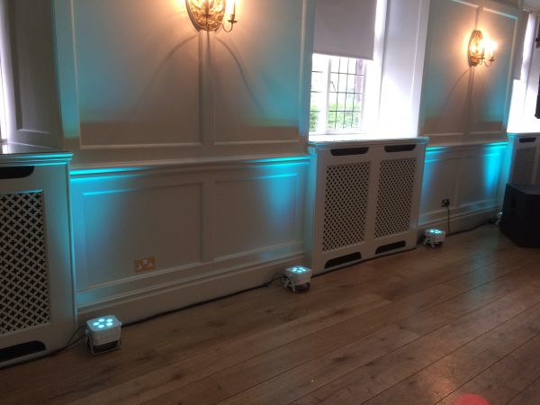 LED Uplighting By Go-DJ Featuring LEDJ 5Q5 lights with White Casing